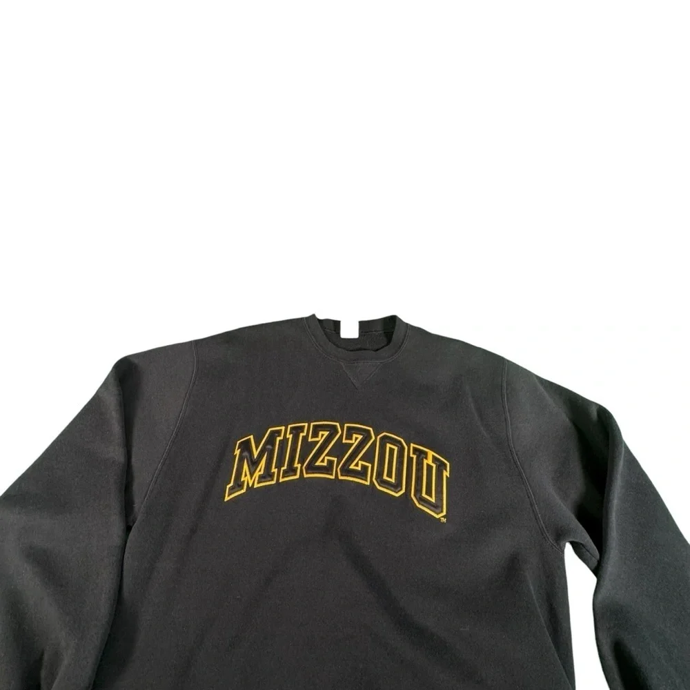 Vintage Russell Athletic Mizzou Crewneck Sweatshirt Black Size L NCAA Tigers